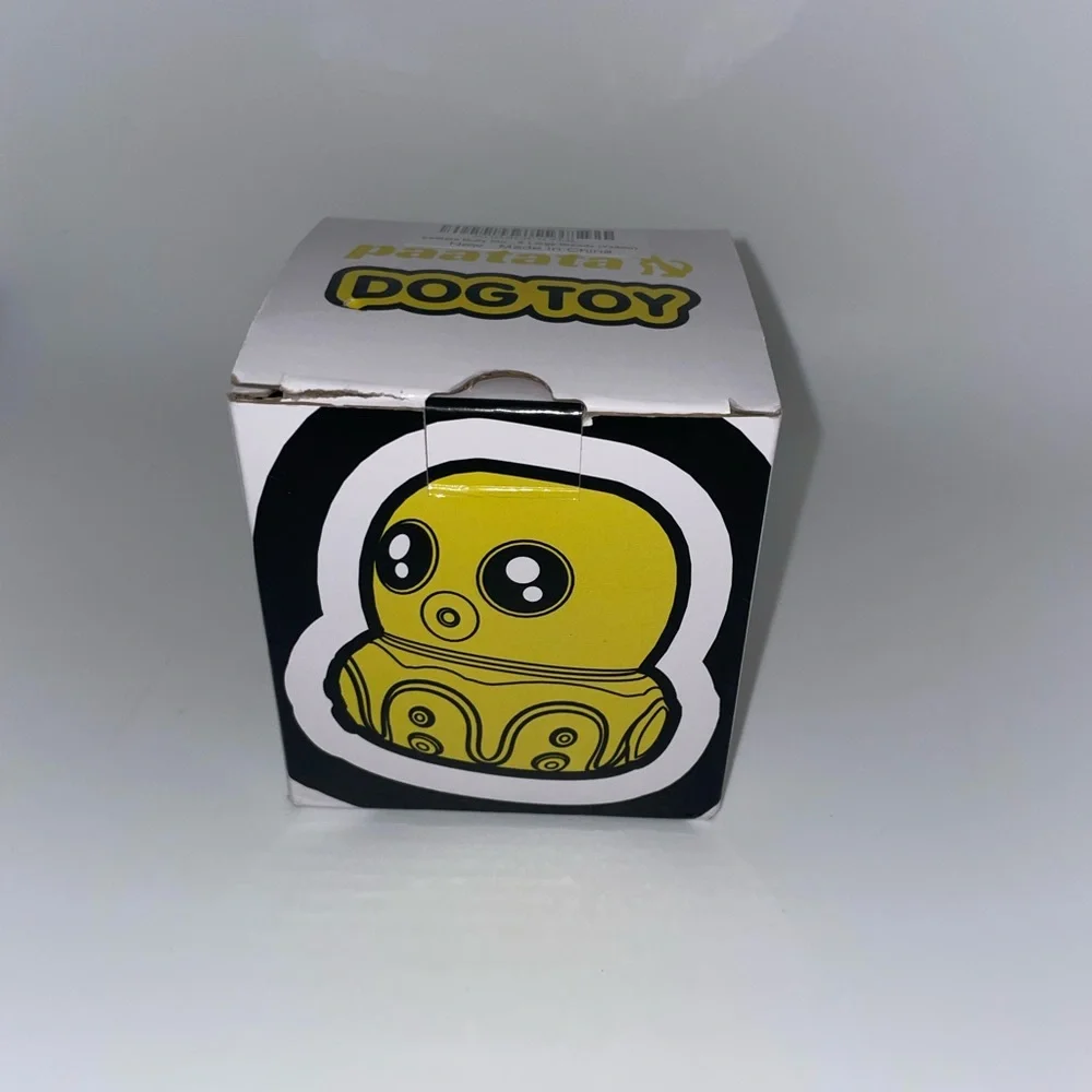 Paatata Yellow Robot Dog Toy New In Box Hide Treats Squeaky Fun Durable Play